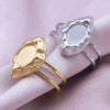 1/2pcs Mix Silver/Gold Color Oval Flower Sun Ring Stainless Steel Rings For Women Men Accessories Round Blank Cobochons Settings - Image 38