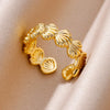 Seashell and Starfish Open Ring in 316L Stainless Steel Adjustable - Image 5
