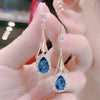Korean Zircon Water Drop Earrings for Women Shiny Crystal Long Pendant Dangle Earring Wedding Party Jewelry Gifts - Image 20