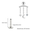 Titanium Hidden Helix Chain Earring 16G Dainty Star Moon CZ Dangle Cartilage Stud Piercing Jewelry - Image 19