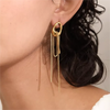Stainless Steel Metal Tassel Chain Long Hanging Drop Earrings for Women Girl's Daily Wear Jewelry Recommend - Image 2