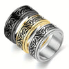 Titanium Steel Ring With Pattern Of Celtic Triangle Knot, Men's Rotatable Ring Jewelry For Releasing Pressure - Image 4
