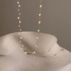 Double Layer Imitation Pearl Necklace with Delicate Chain 45cm - Image 2