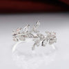 Fancy Leaf Design Adjustable Opening Rings for Women Sparkling Cubic Zirconia Olive Ring Party Daily Wear Jewelry - Image 13