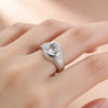 Silver Open Finger Ring Golden Clear CZ Square Droplet Geometric Punk For Women Jewelry Gift - Image 31