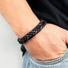 Xqni Classic Braided Leather Bracelet Men Jewelry Charms Design Stainless Steel Punk Bracelets For Men Husband Friend Gift - Image 4