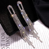 Leaves Long Tassel Earrings for Women Full Rhinestone Zircon Dangle Earring Party Wedding Jewelry Gifts - Image 7