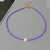 Colorful Seed Bead Choker Necklace with Heart Detail - Image 10