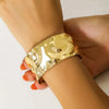 Classic Bump Pattern Openning Bangles Bracelet for Women Cuff Bracelet Gold Color Iron Hand Ornament Jewelry - Image 16