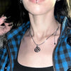 handmade y2k silvery plated snake cord necklace with spiral vortex stainless steel pendant - Image 4