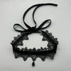Charm Retro Black Lace Wine Red Velvet Tie Choker Black Teardrop Tassel Necklace for Women Christmas Neck Ornaments Jewelry Gift - Image 5