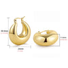 Punk Gold Plated Stainless Steel C Shape Croissant Chunky Hoop Earrings for Women Twisted Polished Circle Huggie Ear Jewelry - Image 6
