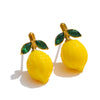 Yellow Resin Zirconia Fruit Lemon Dangle Earrings for Women Stainless Steel Arrivals Chic Jewelry - Image 7