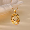 Hollow Geometric Oval Necklaces For Women Stainless Steel Gold Color Oval Pendant Necklace Party Christmas Jewelry Gift - Image 2