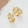 Gold Color Metal Double Layered Huggie Hoop Earrings for Women Girls Crystal Geometric Catilage Earrings Jewelry - Image 4