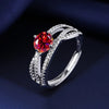 Silver Cubic Zirconia Ring for Women, Adjustable Sparkling Open Ring, Wedding Party Jewelry Gift - Image 2