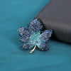 Enamel Blue Rhinestone Maple Leaf Brooches for Women Design Vintage Metal Casual Office Brooch Pin Party Wedding Gift - Image 6