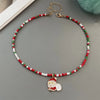 Christmas Necklaces for Women Girls Handmade Rice Beads X'mas Tree Santa Claus Snowman Gift Necklace Pendant Year Jewelry - Image 2