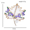 Purple Rhinestone Maple Leaf Brooches For Women Unisex 2-color Beautiful Flowers Plants Party Office Brooch Pins Gifts - Image 3