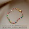 Design Colorful Zircon Chain Necklace Bracelet Jewelry Sets Korean Accessories Gift for Womens - Image 8