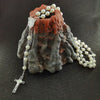 Handmade Necklace Ladies Imitation Vintage Style Pearl Rosary Beads With Cross Pendant Jewelry - Image 1