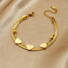 316L Stainless Steel Double-Layer Chain Heart Beads Bracelet Women Romantic Jewelry Gifts - Image 4