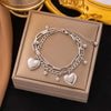 Stainless Steel Double Layered Love Heart Bracelet For Women Gold Color Ball Bean Chain Charm Bracelet Wrist Jewelry - Image 7