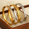 Oval Geometric Charm Stainless Steel Bangles Bracelets for Women Unique Design Hollow Gold Color Wrist Jewelry - Image 5