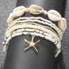 Seven-Piece Anklet Set with Beads and Starfish Charms - Image 4