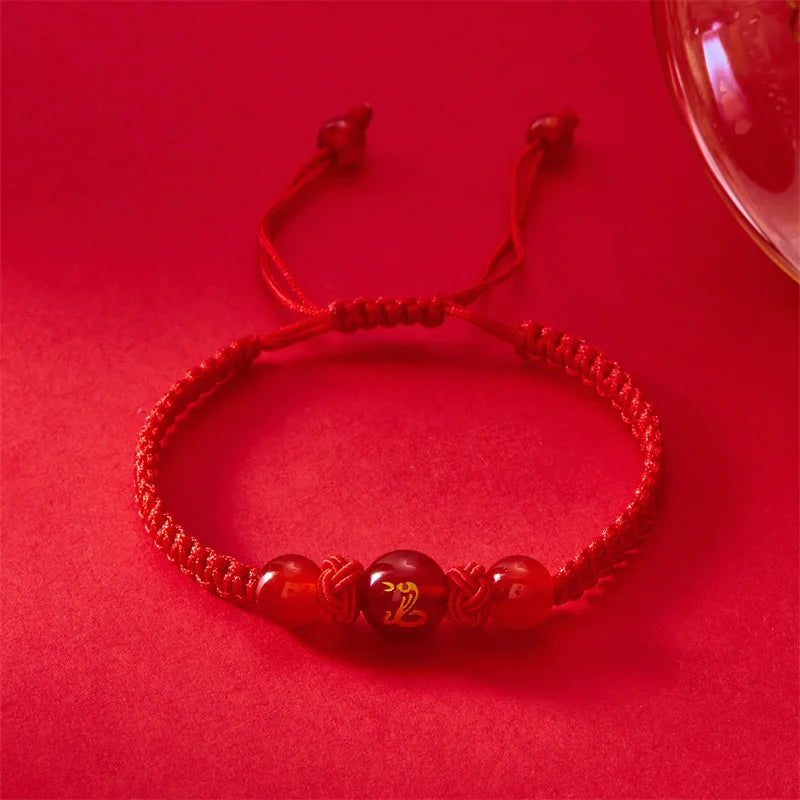 Horse Year Lucky Red Rope Bracelet Chinese Style 12 Zodiac Animal Braided Bracelets Women Men Jewelry Birthday Gift - Image 1