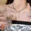 Y2K Moonstone Necklac Star Tassels Pendant Kpop Shiny Clavicle Zircon Chain for Women Girls Party Gift Jewelry - Image 7