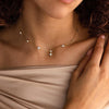 Stainless Steel Plated Gold Sparkling Zircon Flower Necklace for Women Girl Party Jewelry Gifts - Image 3