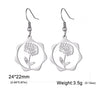 Birth Flowers Dangle Earrings Stainless Steel Gold Color Daisy Rose Snowdrop Women's Floral Earring Jewelry Birthday Gift - Image 16