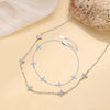 2pcs Silver Four-leaf Flower Necklace Bracelet Set for Women Adjustable Link Chain Necklace Set Jewelry Gift - Image 9