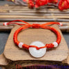 Jade Donut Bracelet Agate Chalcedony Bangle Gift Men Carved Accessories Beaded Jewelry - Image 3
