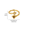 Vintage Stainless Steel Brown Stone Rings For Women Open Adjustable Charm Finger Ring Maillard Jewelry - Image 20