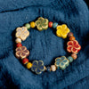 Handmade Colorful Floral Ceramic Beaded Bracelet Adjustable Stretch Boho Jewelry Elastic Wristband for Women Teens - Image 2