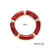 Multicolor Plastic Bamboo-Style Stretch Bangle - Image 19