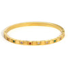 316L Stainless Steel Bangle Bracelet with Cubic Zirconia Details in Gold-Tone - Image 9