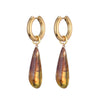 Long Waterdrop Pendant Hoop Earrings For Women Round Stainless Steel Gold Color Ear Buckel Dangle Female Jewelry - Image 1