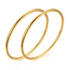Women Gold Color Stainless Steel Cuff Bracelet, Chic Jewelry Wristband Plain Slip Bangle, Stacking Bracelet Gift to Young Girls - Image 11