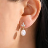 Classic Leaf Marquis Zircon Oval Pearl Drop Earring&Necklaces for Women Elegant Charm Bridal Wedding Jewelry Sets - Image 5