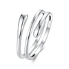 Silver Twist Eternity Band, Teardrop Chunky High Polish Comfort Fit Open Ring for Women - Image 7