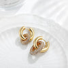 Cubic Zirconia Huggie Hoop Earrings in Gold-Tone Stainless Steel - Image 47
