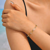 Elegant White Cubic Zircon Charm Bracelet,Women's Hollow Elliptical Handmade Chain Bracelet,Gold Color Stainless Steel Bracelets - Image 3