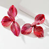 Large Metal Flower Enamel Petal Post Earrings For Women Jewelry Romantic Holiday Accessories Styles - Image 1