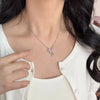 Sweet Pink Bow Necklace Ladies Sparkling Rhinestone Star Shape Pendant Clavicle Chain Delicate Wedding Accesories A - Image 4