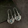 Caved Pattern With Zircon Decor Dangle Earrings Bohemian Ethnic Style Zinc Alloy Silver Plated Jewelry Tourism Souvenir - Image 2