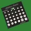 Geometric Six-Claw Heart-Shaped Crystal Zircon Basic Set Ear Studs Vintage Elegant 36 Pairs Unisex - Image 6