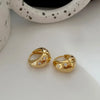 Stainless Steel Smooth Star Zircon Hoop Earrings for Women Girls Metal Chunky Sun Rhinestone Ear Buckle Punk Y2K Elegant Jewelry - Image 6